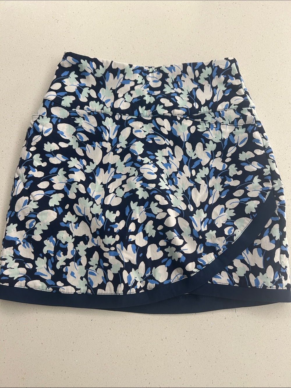 Lady Hagen Navy Floral Skort with Light Blue and White Accents